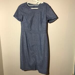 Banana Republic 6 wool blend short sleeve knee length dress round neck career